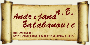 Andrijana Balabanović vizit kartica